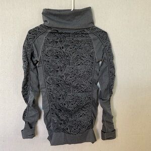 Mondetta Gray Abstract /mock -turtleneck -Active Top Small/medium A+++++
